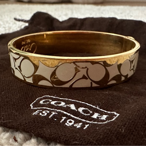 White and gold Coach bangle/bracelet - Picture 2 of 4